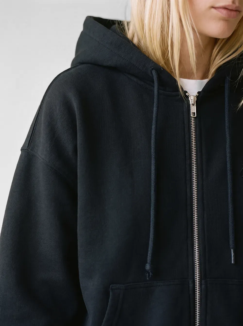 Zip Hoodie Schwarz – Detail