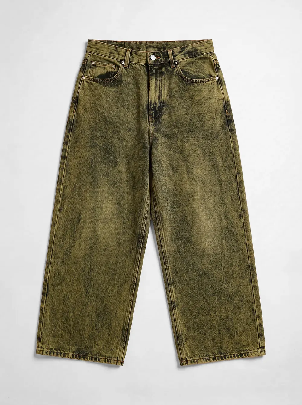 Baggy Jeans Grün – Vorderansicht