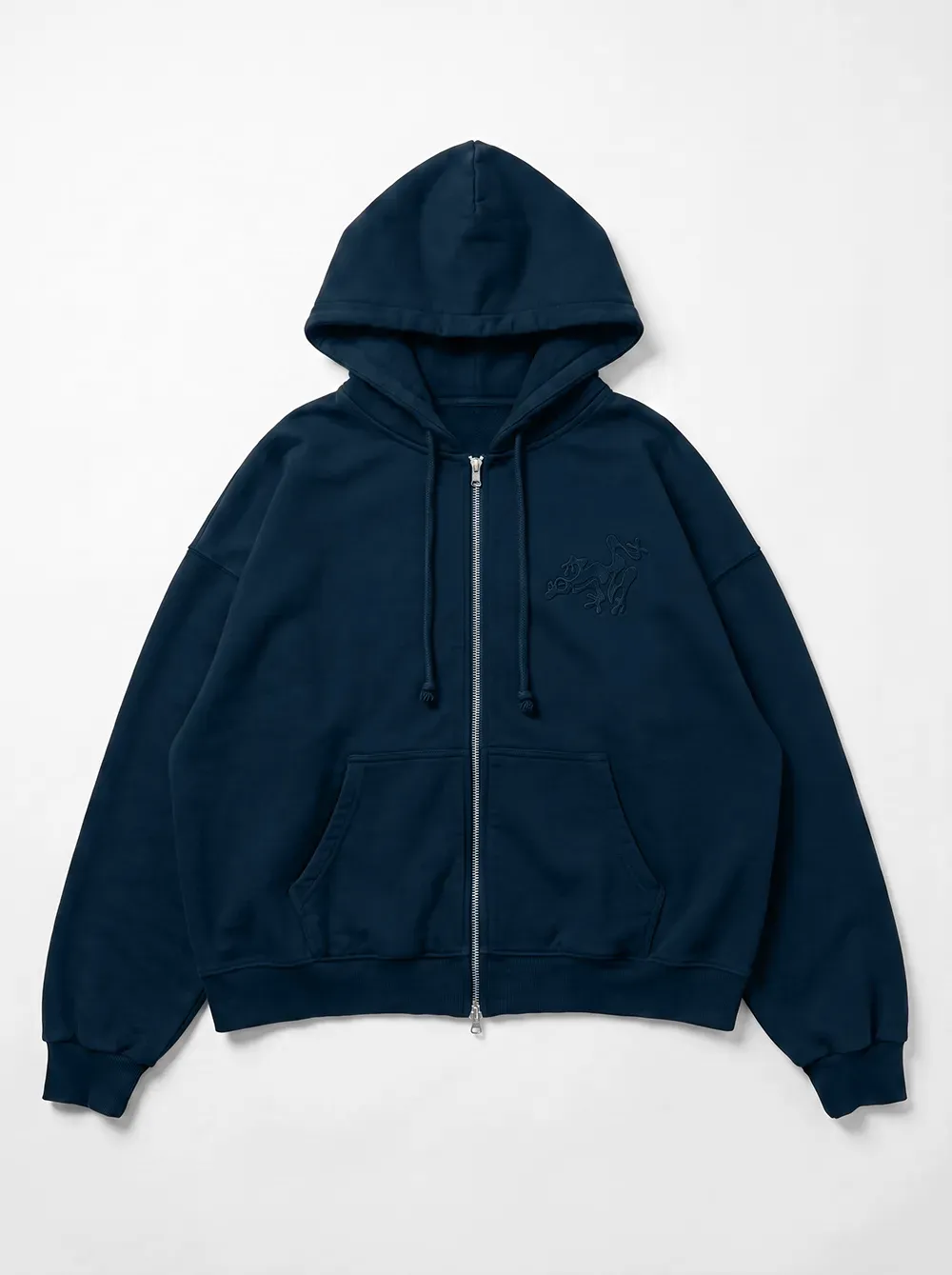 Zip Hoodie Blau – Vorderansicht