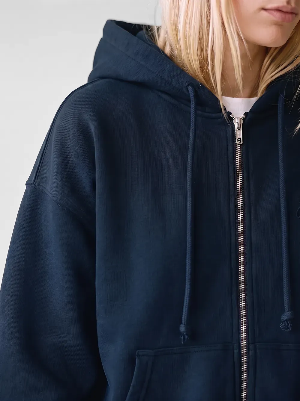 Zip Hoodie Blau – Detail