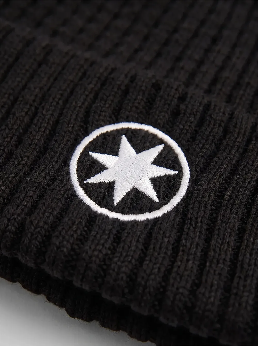 Beanie Star Schwarz – Detail