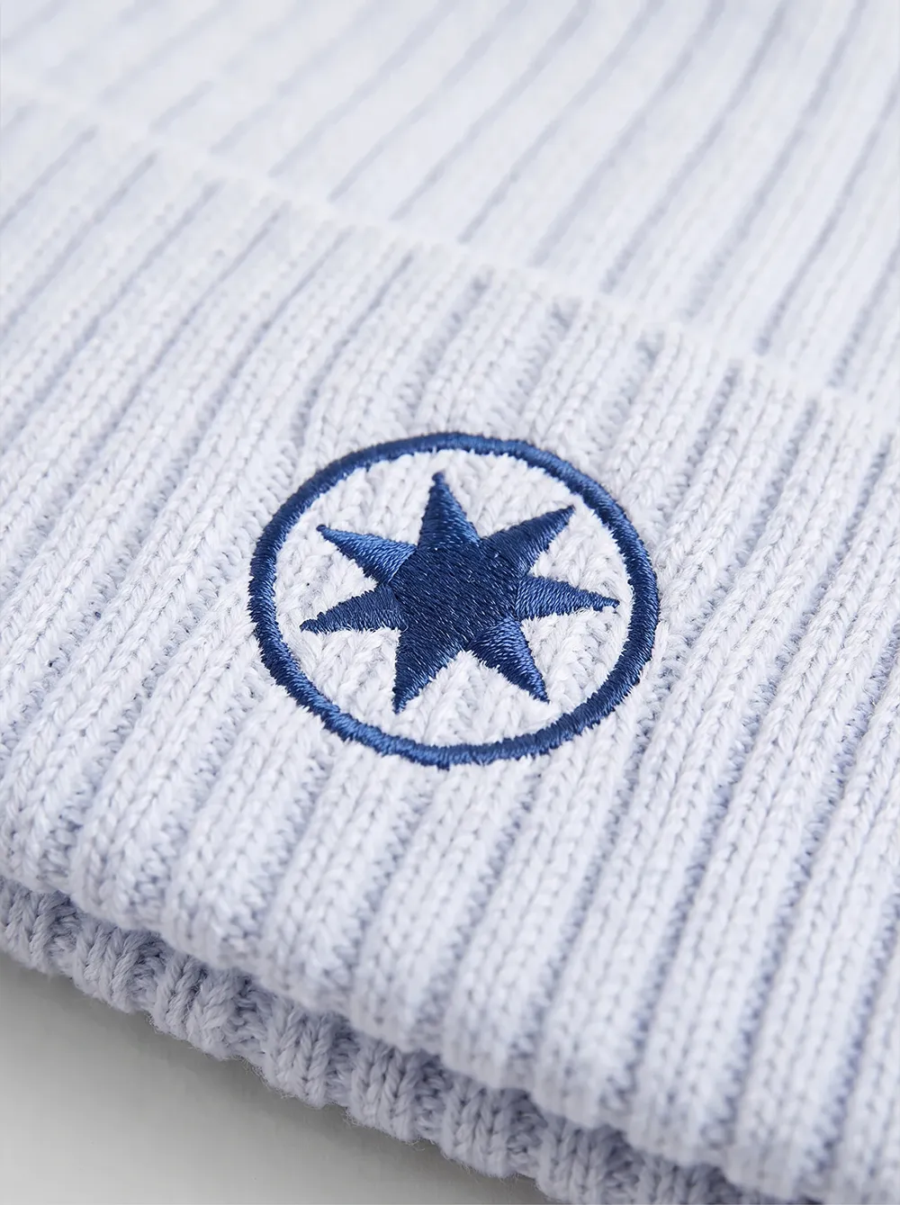 Beanie Star Blau – Detail