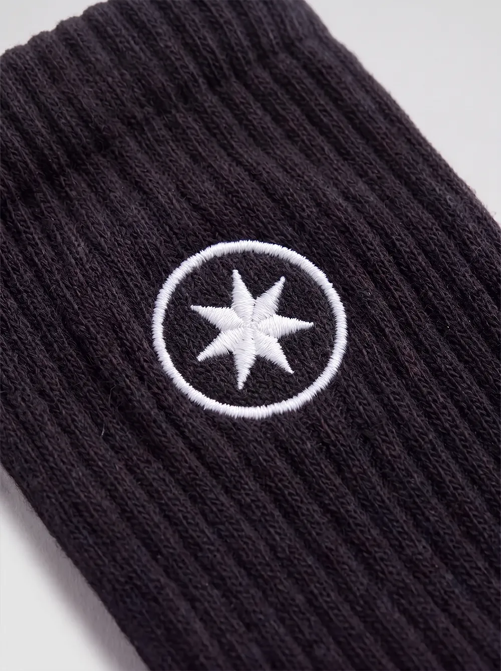 Crew Sock Star Schwarz – Detail