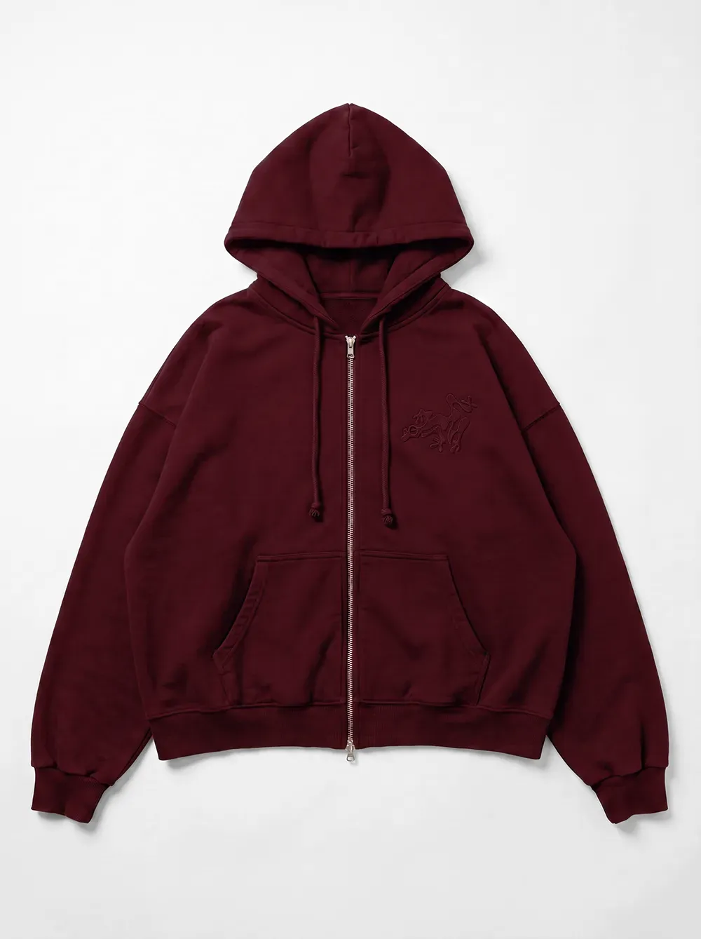 Zip Hoodie Rot – Vorderansicht