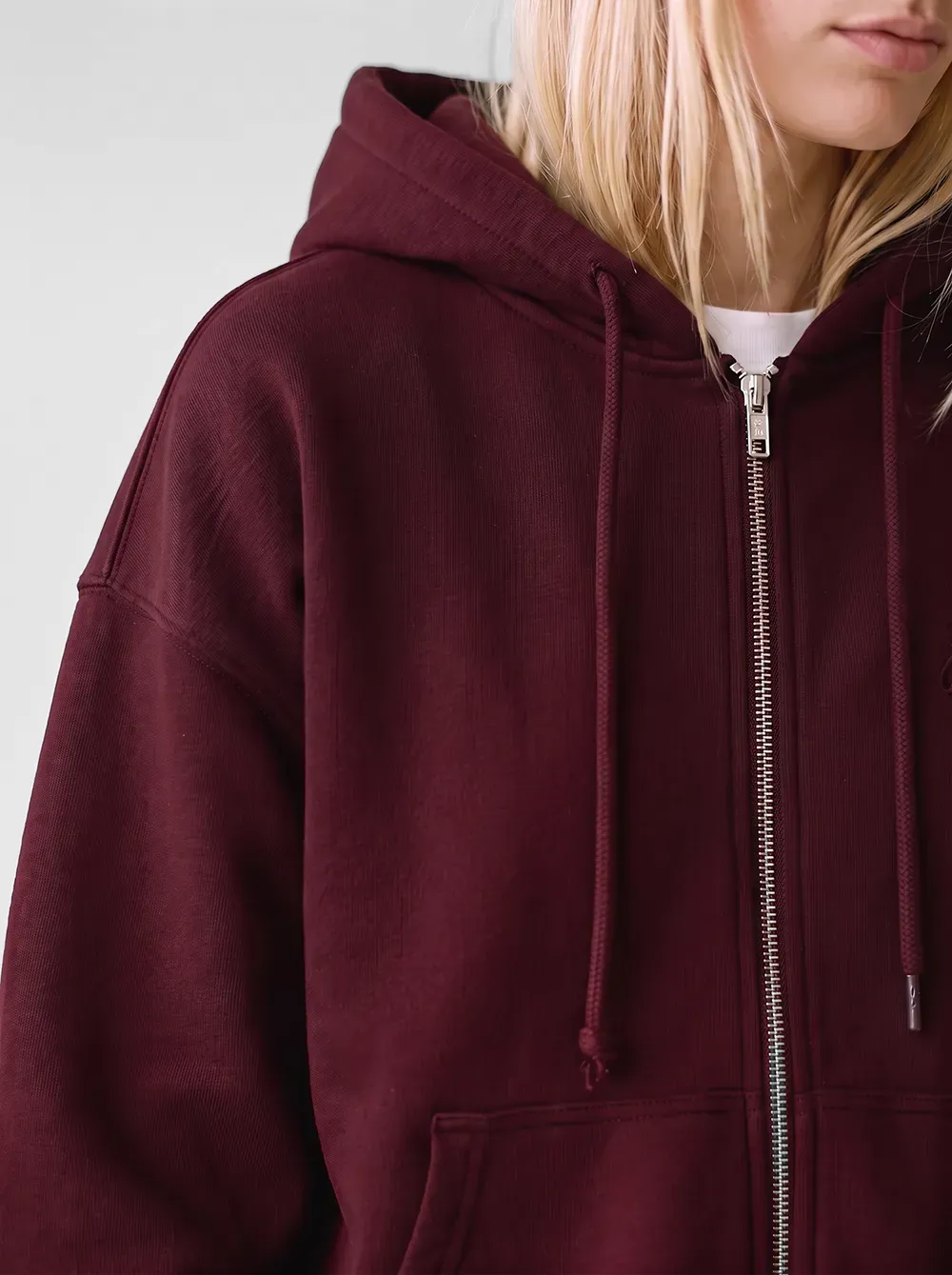 Zip Hoodie Rot – Detail